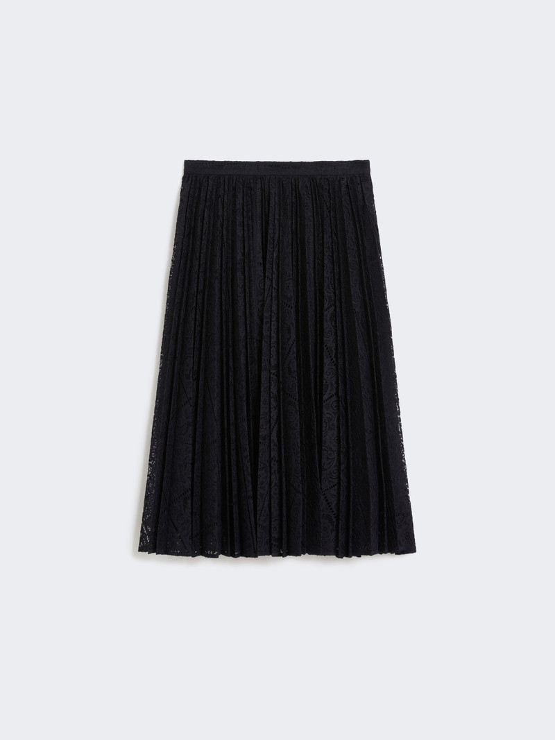 LEANDRO Plissé-pleated lace skirt 1