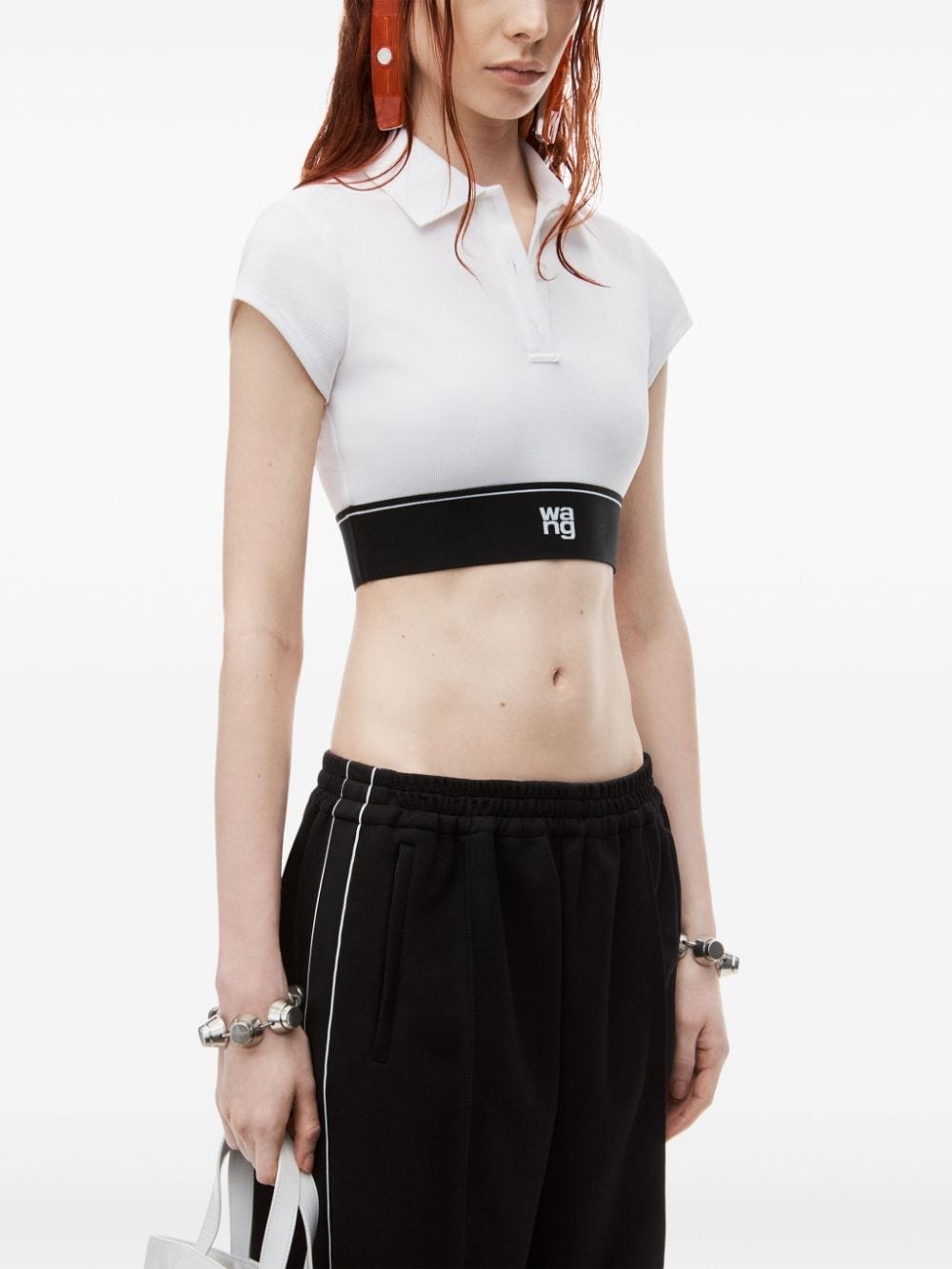 Cheerleader cropped polo top - 4