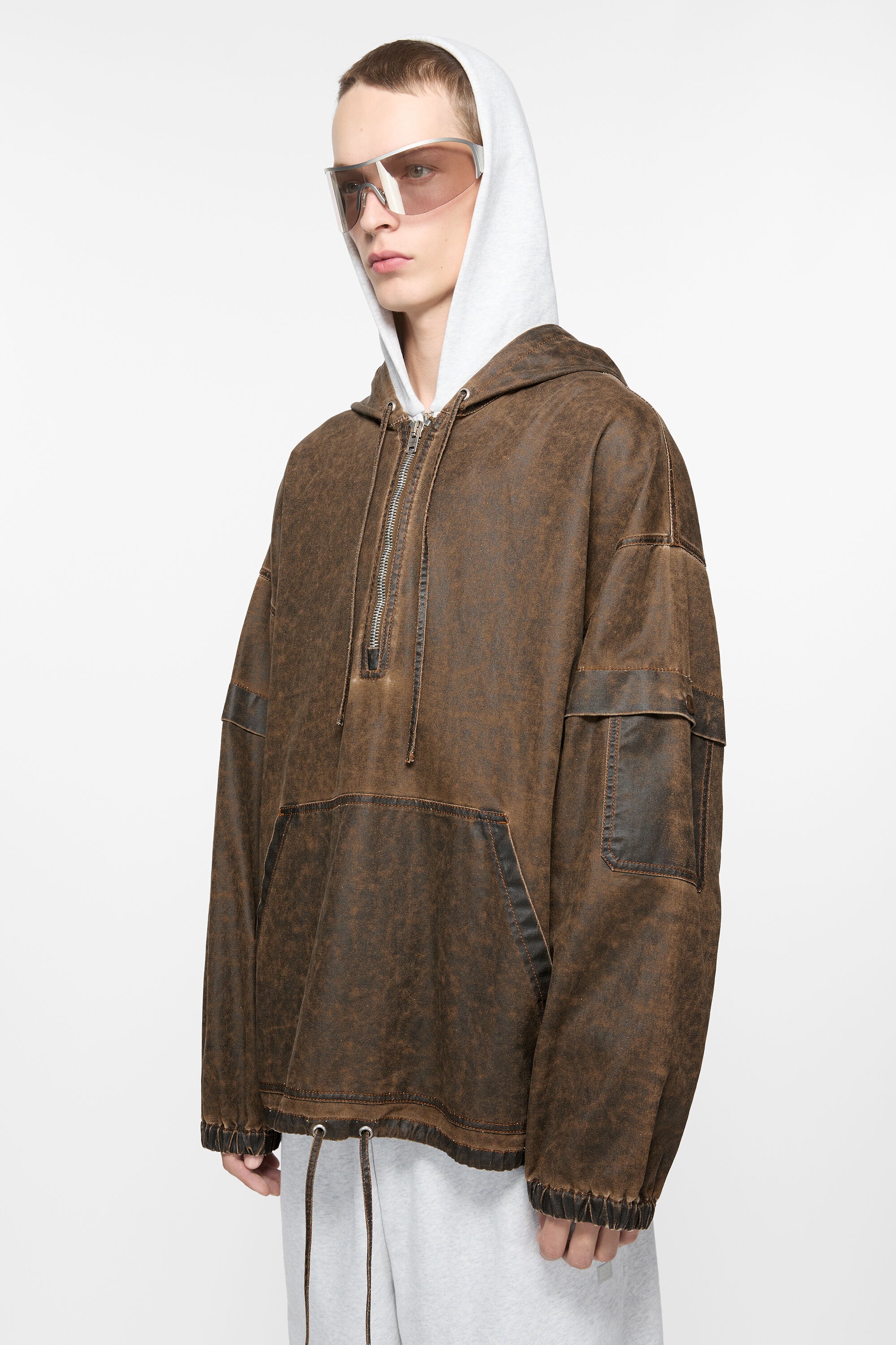 Hooded jacket - Brown - 3