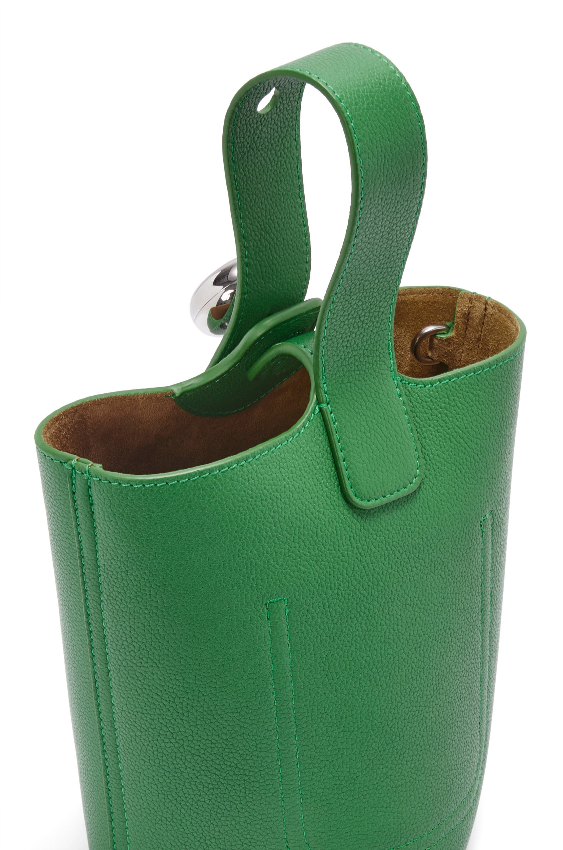 Mini Pebble bucket in soft grained calfskin - 9