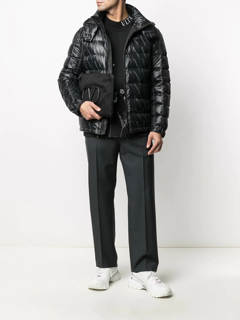 VLTN TIMES print puffer jacket - 2