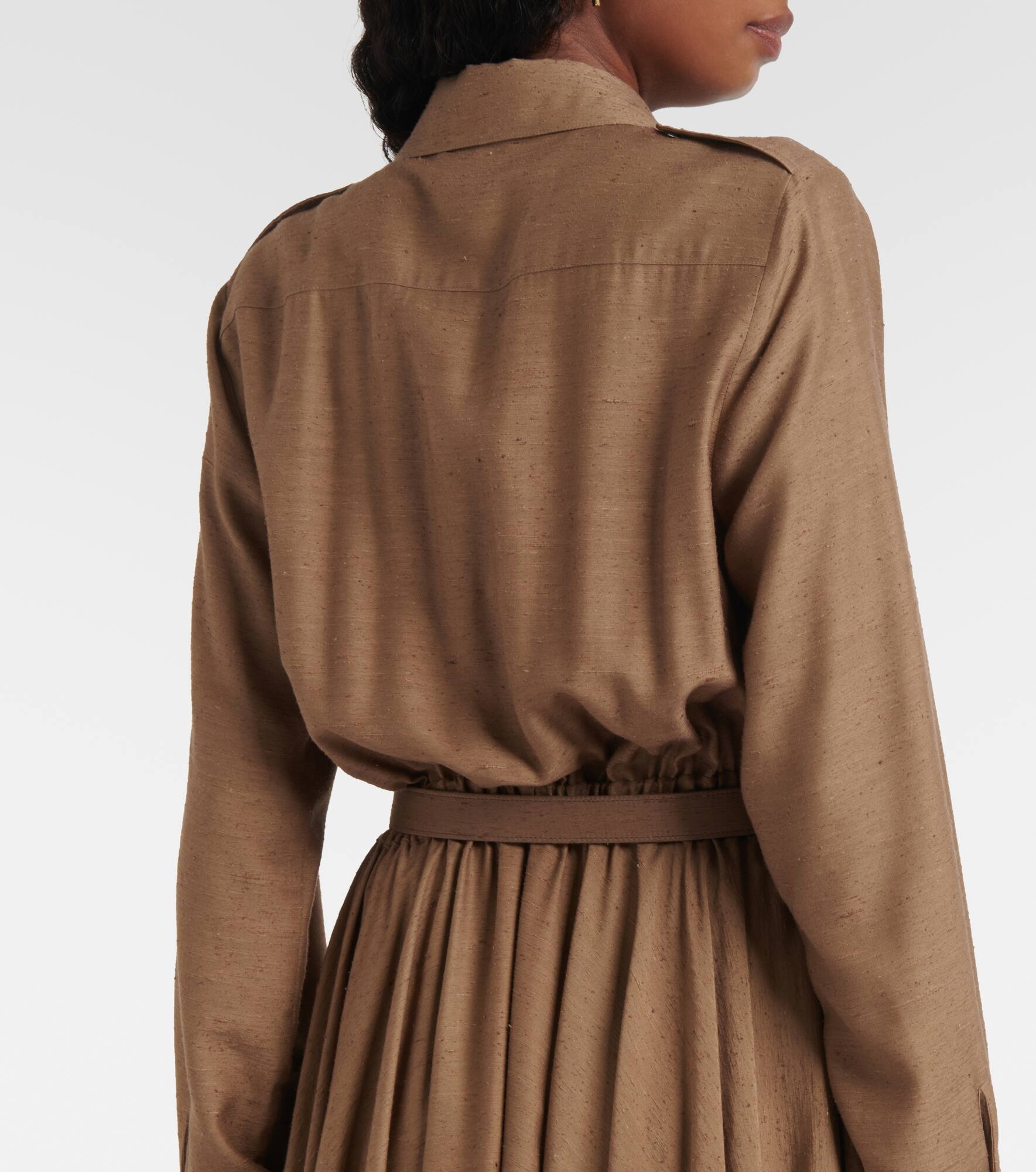 Lela asymmetrical silk shirt dress - 7