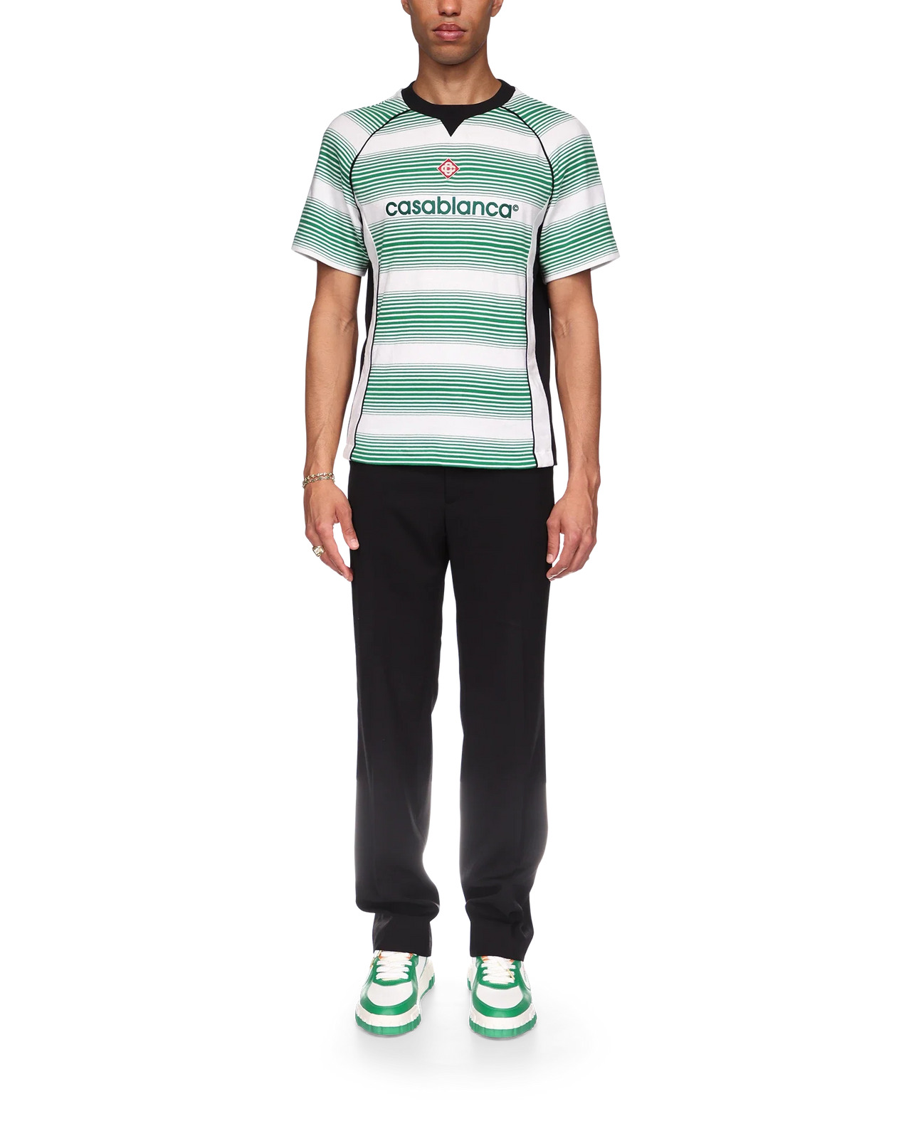 Gradient Stripe Panelled Football T-Shirt - 2
