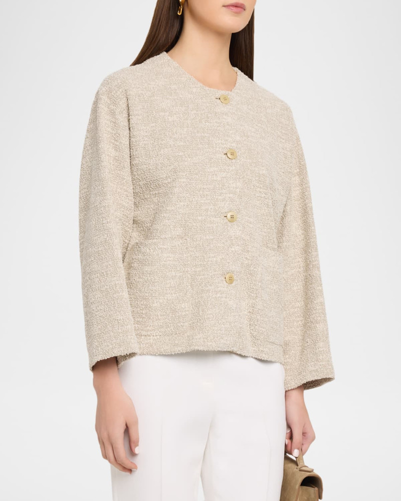 Button-Down Boucle Jacquard Jersey Jacket 4