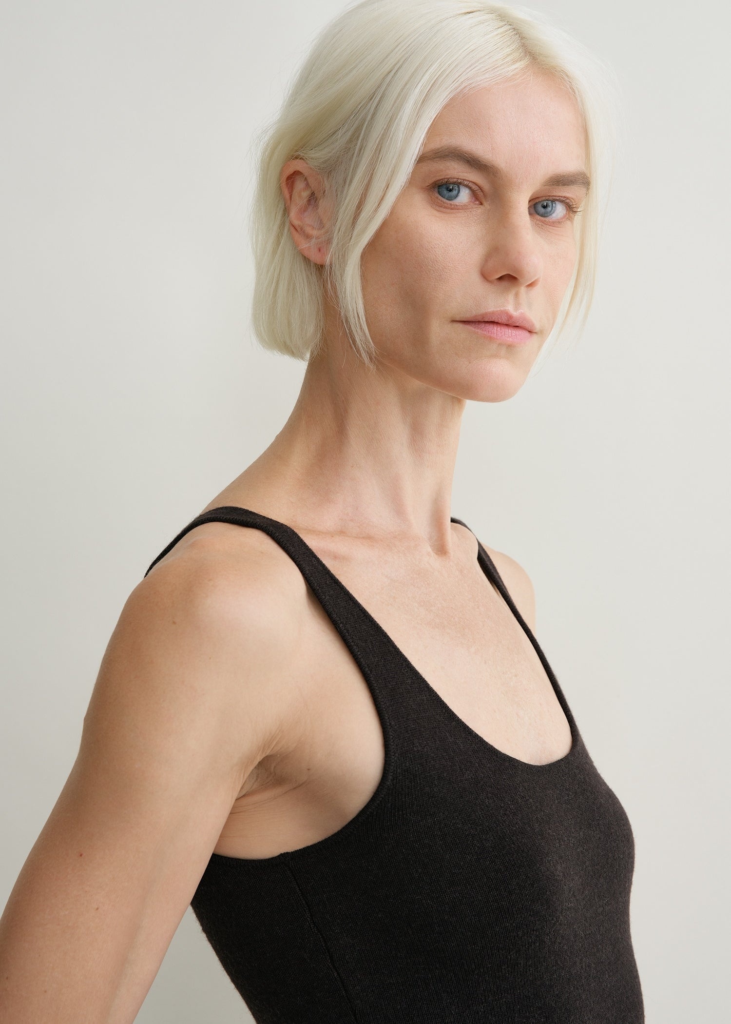 Compact knit tank bark melange - 5