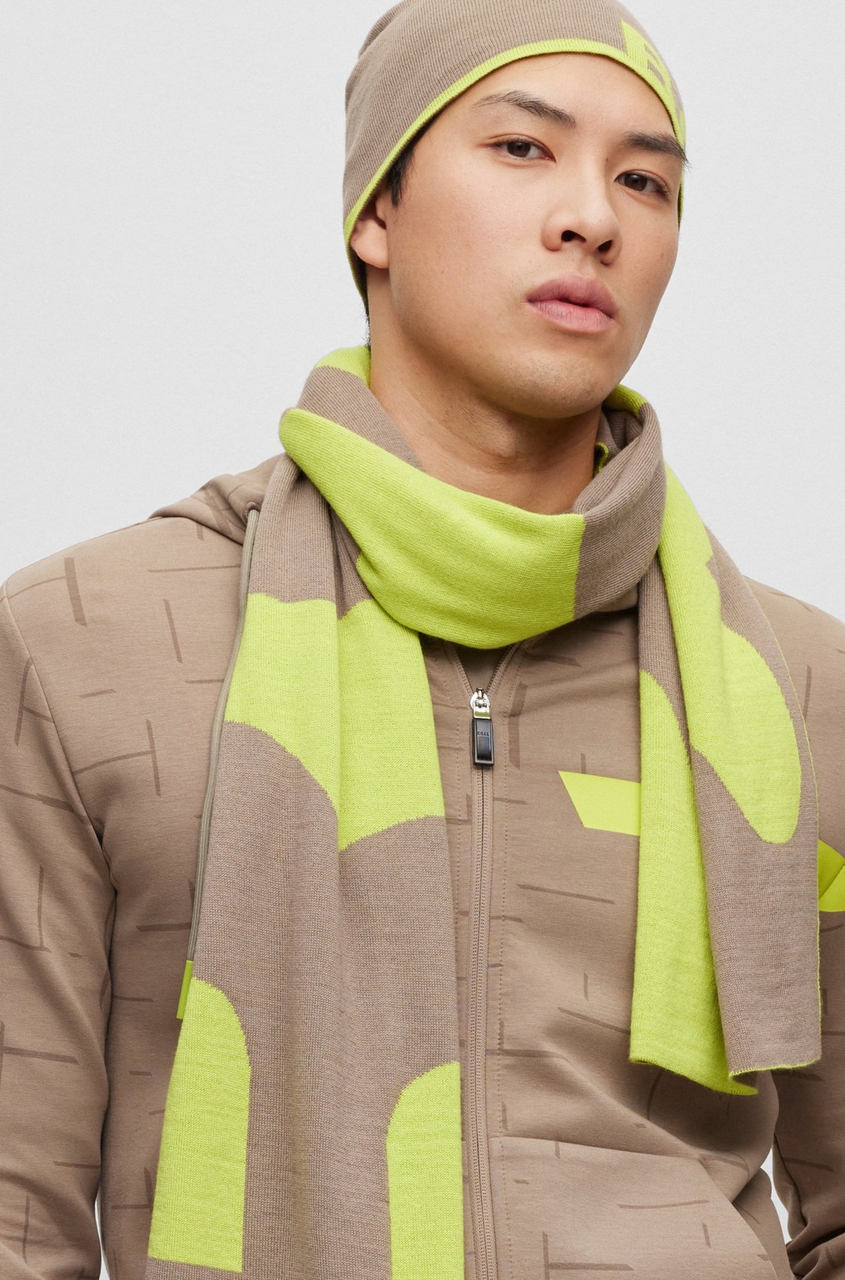 LOGO-JACQUARD SCARF BLENDED WITH WOOL - 3