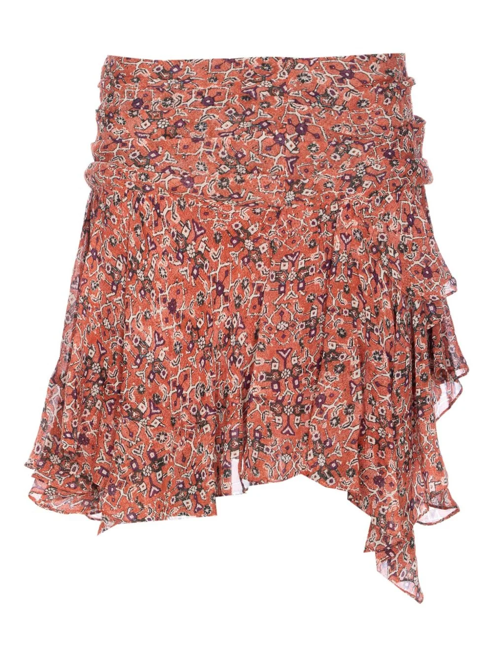 ruffled patterned mini skirt - 1