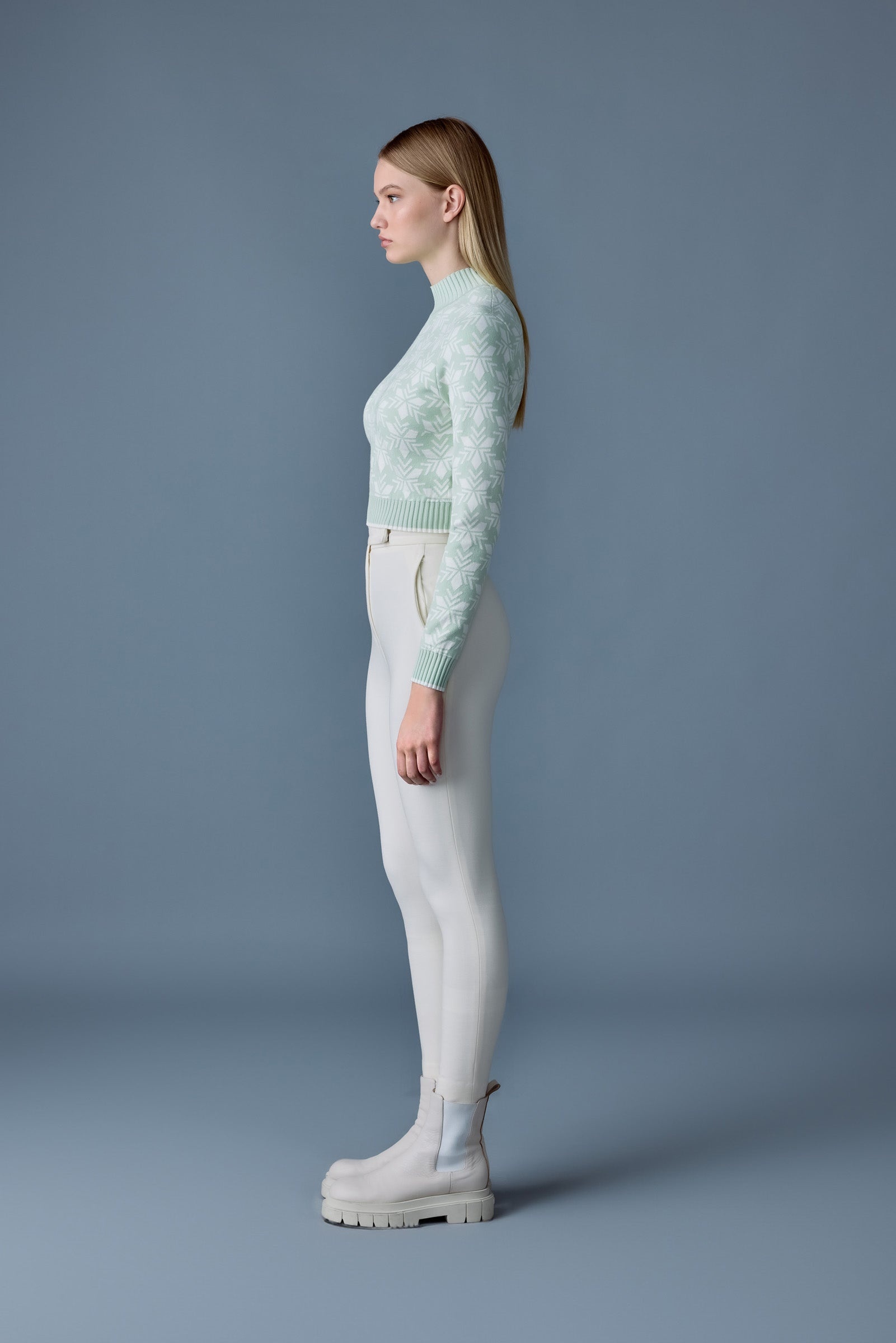 LAN-SF Snowflake Jacquard knit top - 3