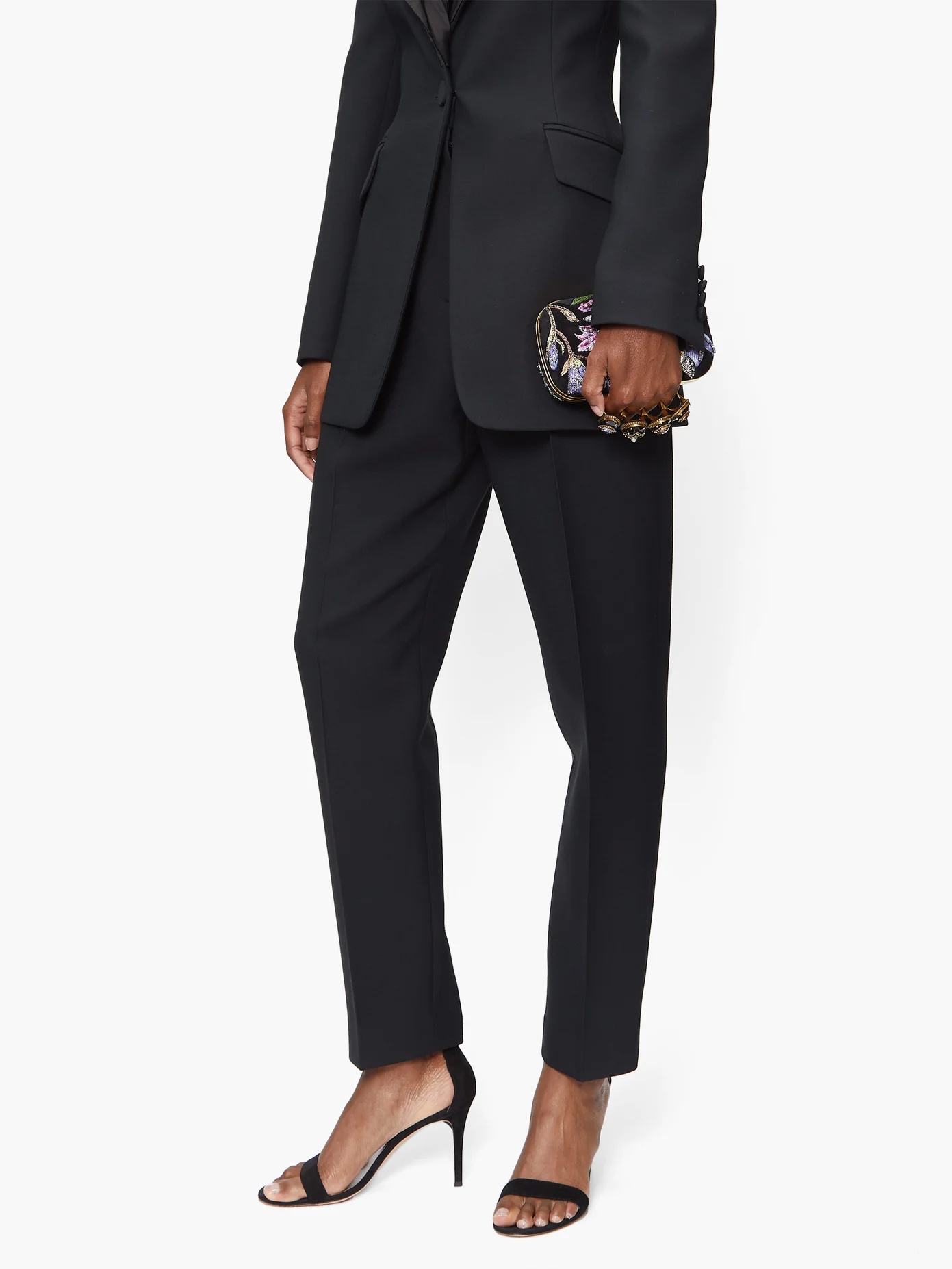 High-rise wool-blend crepe trousers - 6