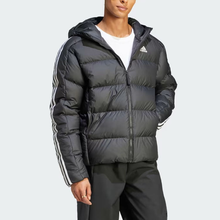 adidas Midweight Down Hooded Jacket 'Black' HZ4429 - 4