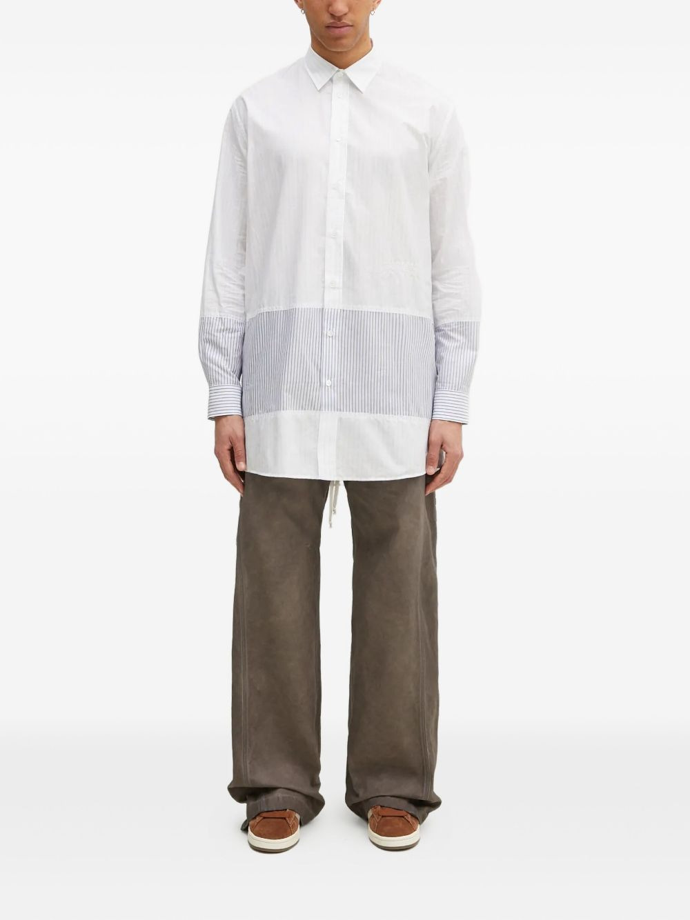 pinstripe panelled shirt - 2