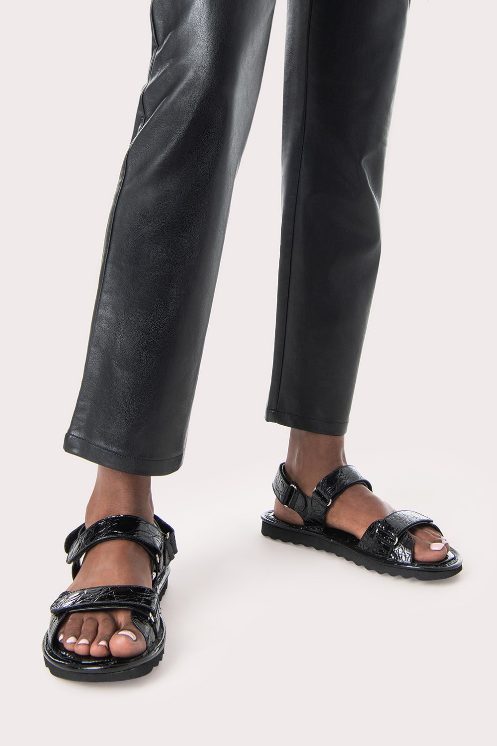 Gideon Black Circular Croco Embossed Leather - 3