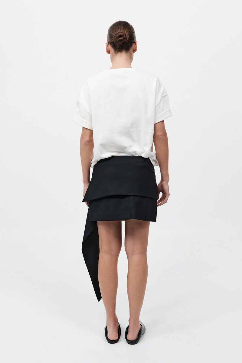 Scarf Mini Skirt - Black - 7