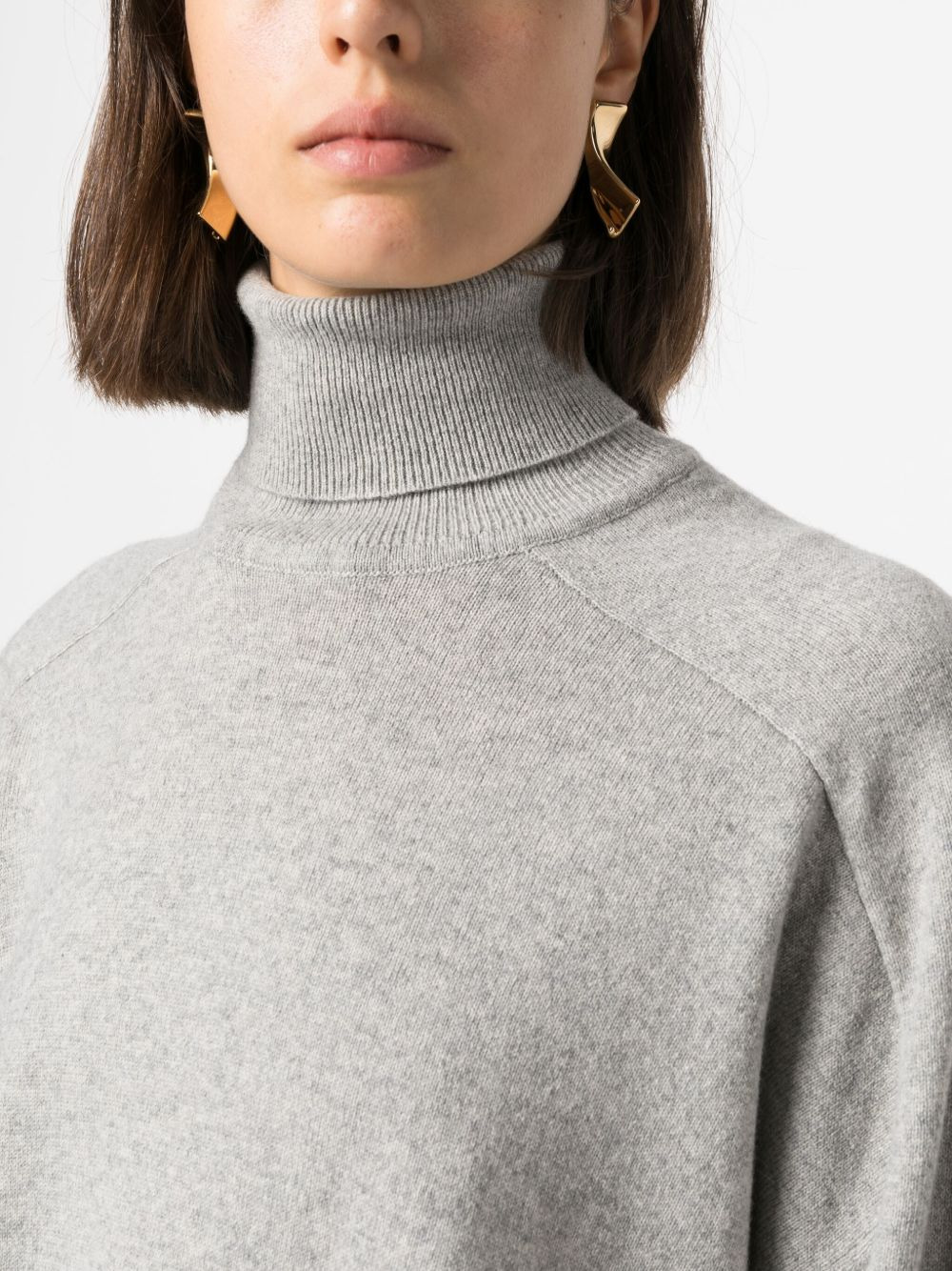 mélange-effect roll-neck jumper - 5