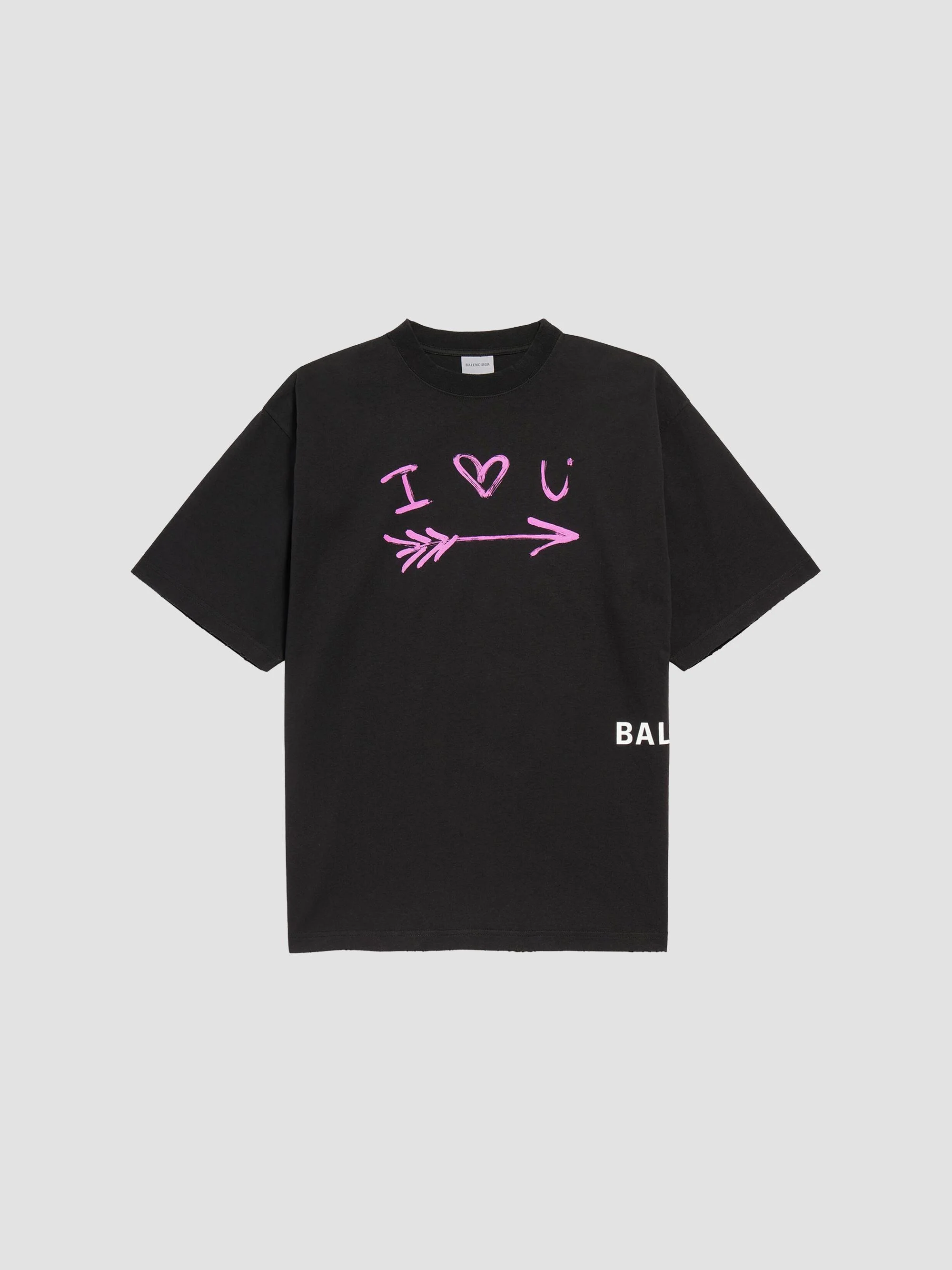 Men's I Love U Medium Fit T-Shirt - Black - 1