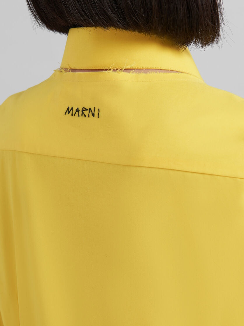 YELLOW FITTED POPLIN SHIRT WITH BALLOON SLEEVES - 4