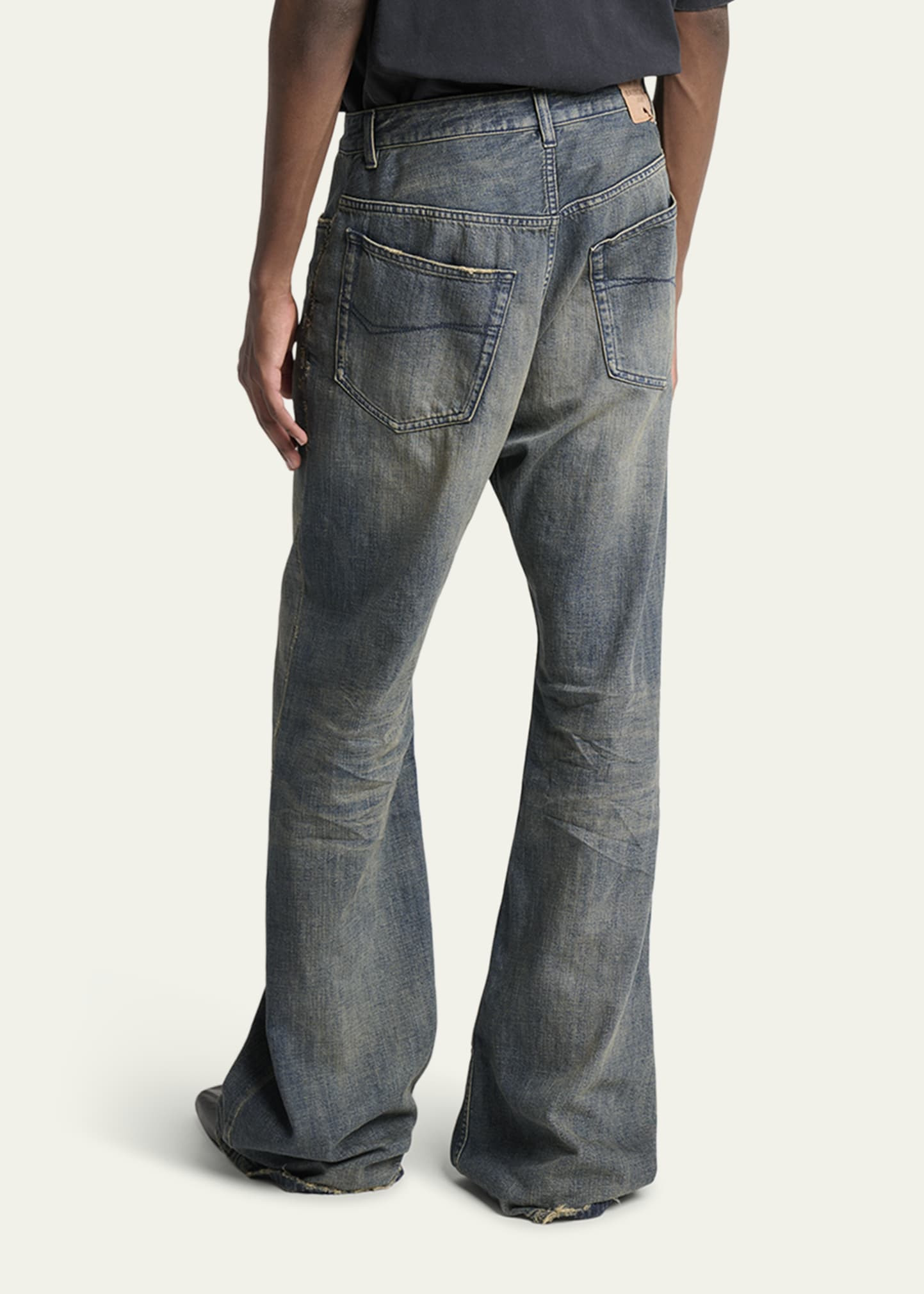 Men's Faded Denim Relaxed-Fit Bootcut Jeans - 3