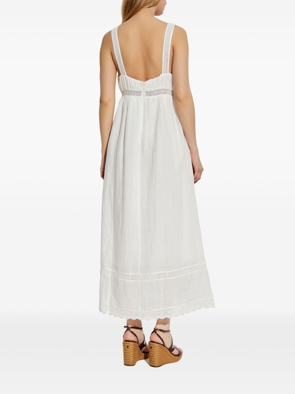 lace-detailing midi dress - 4