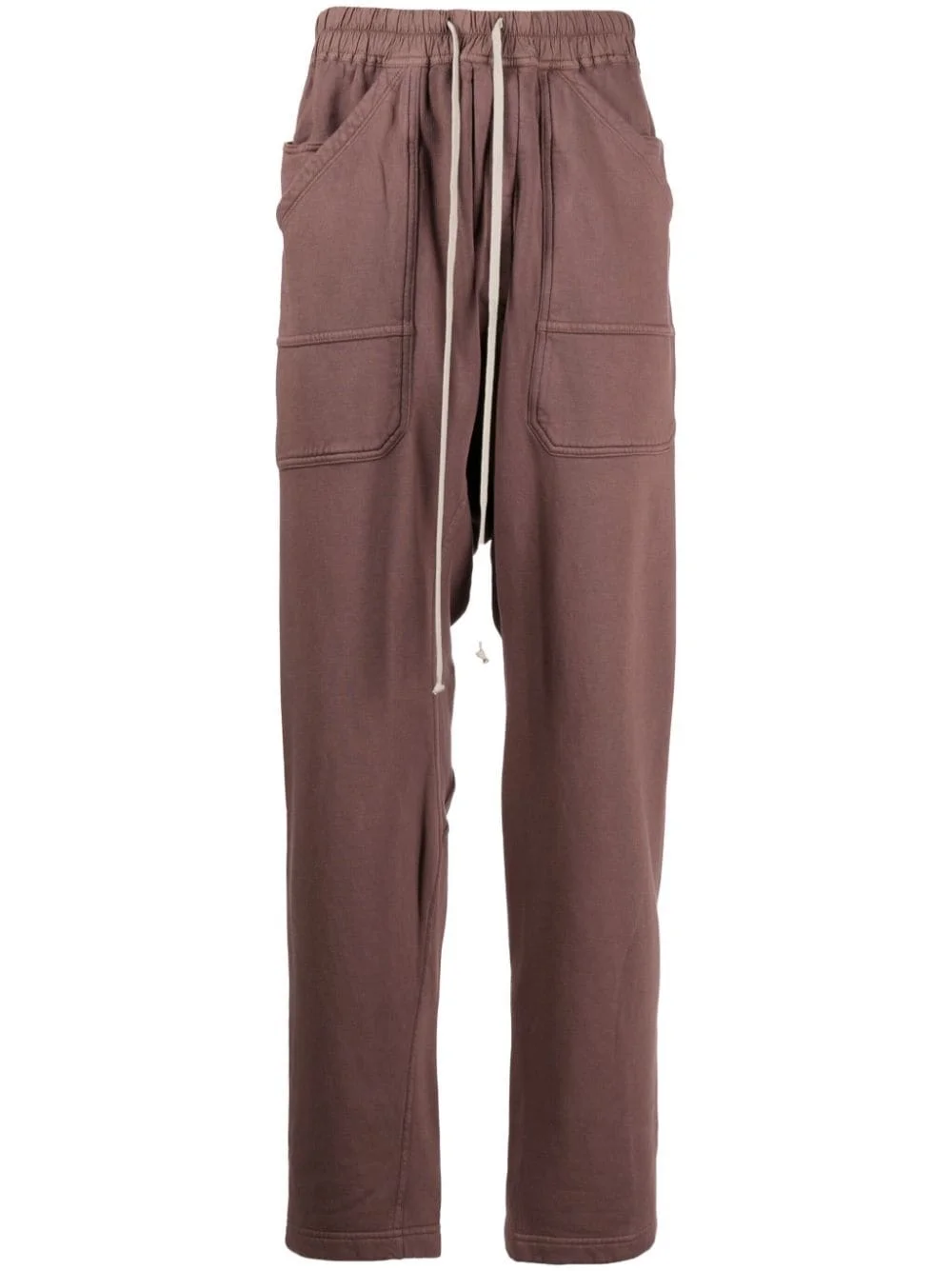 Mauve drawstring-waistband track pants - 1