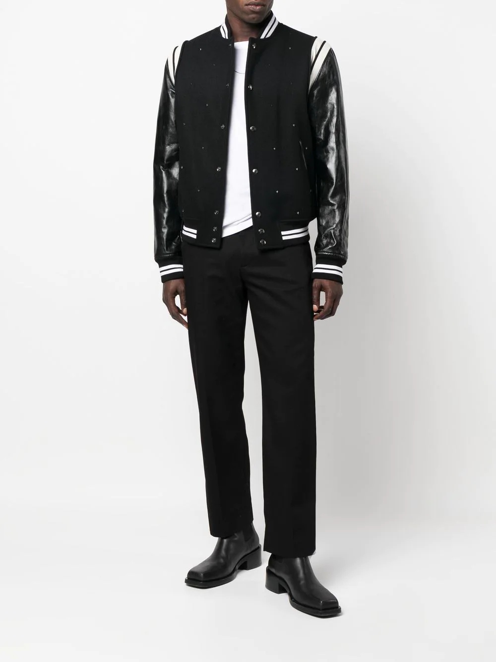 Rockstud panelled bomber jacket - 2