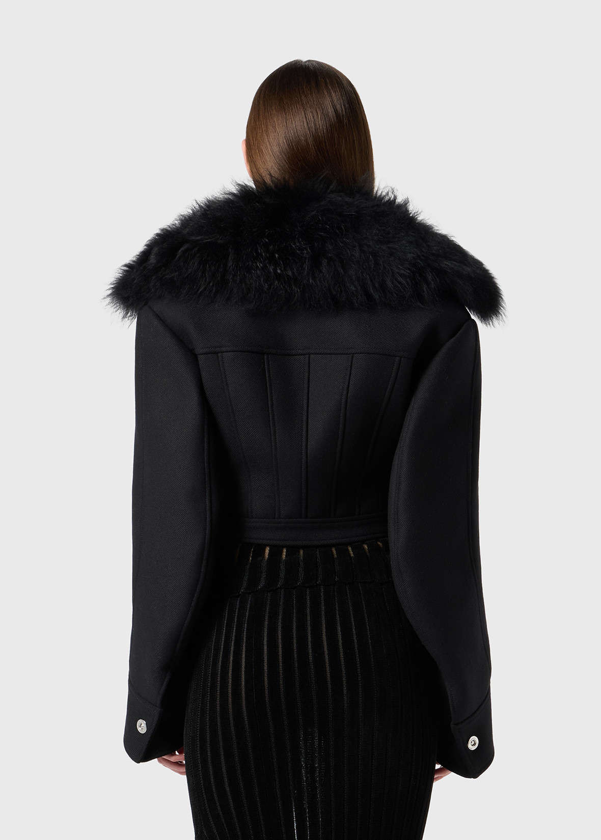 WOOL COAT WITH FUR - 4