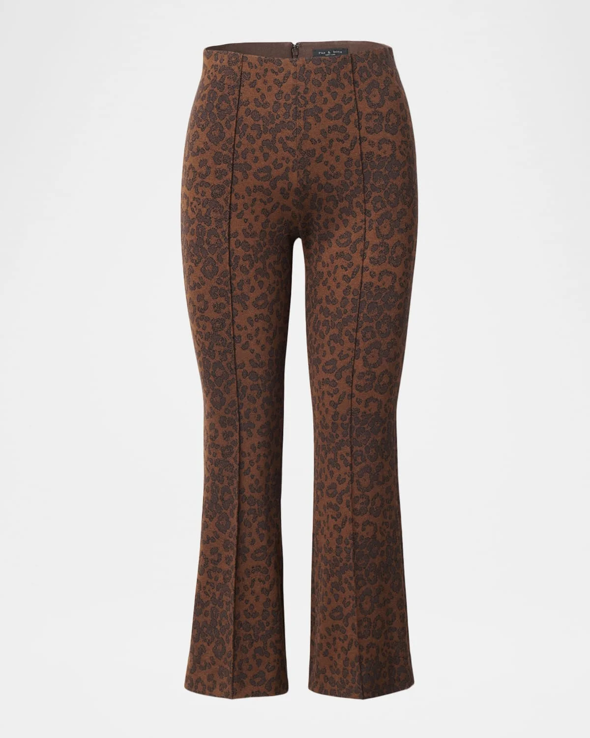 Irina Kick-Flare Leopard Ponte Pants - 1