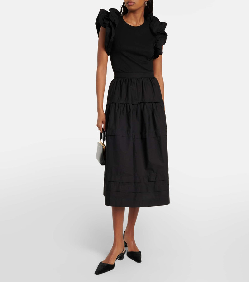 ULLA JOHNSON Francine ruffled midi dress outlook