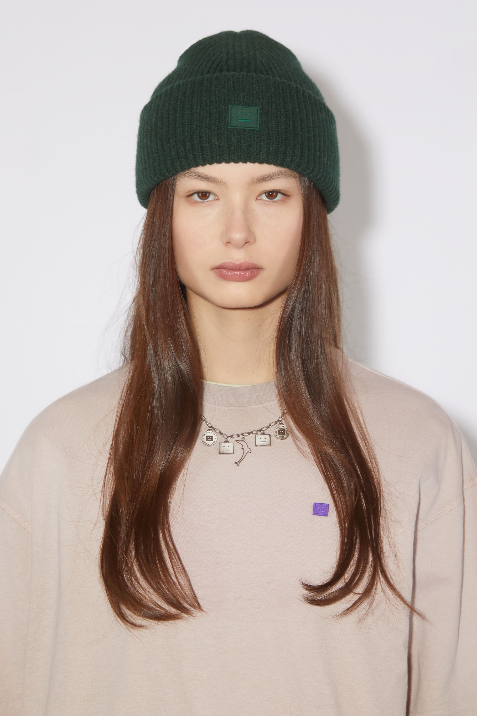 Small face logo beanie - Bottle green - 2