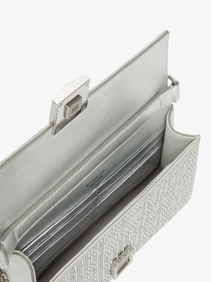 SMALL 4G BAG IN SATIN WITH 4G STUDS AND STRASS 6