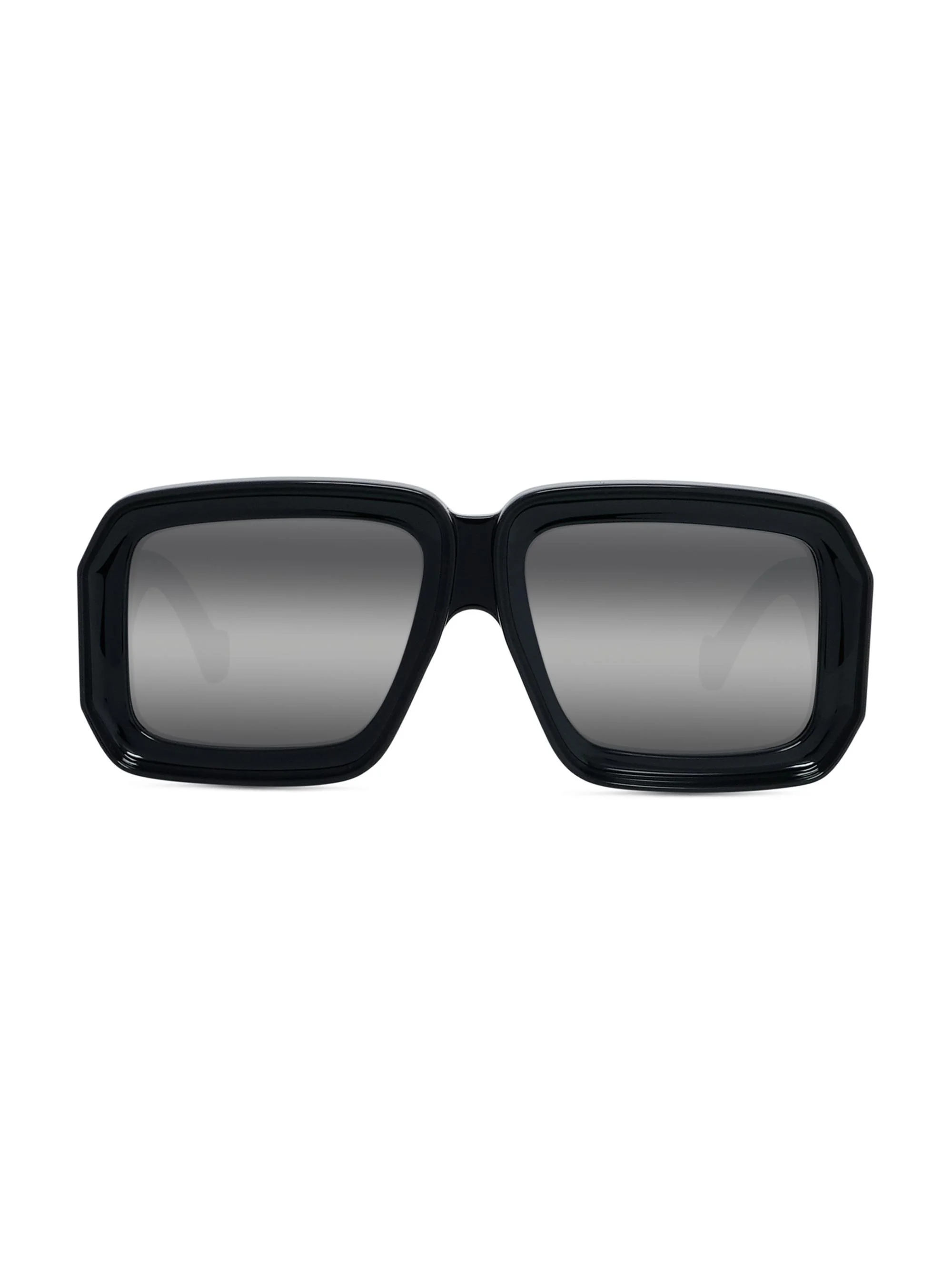 Men's x Paula's Ibiza 56MM Square Sunglasses - Shiny Black Smoke - 1