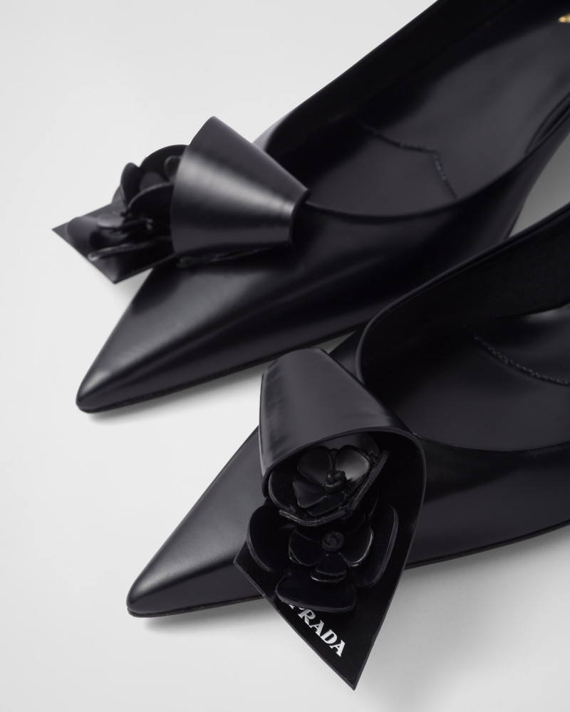 Brushed leather pumps 6