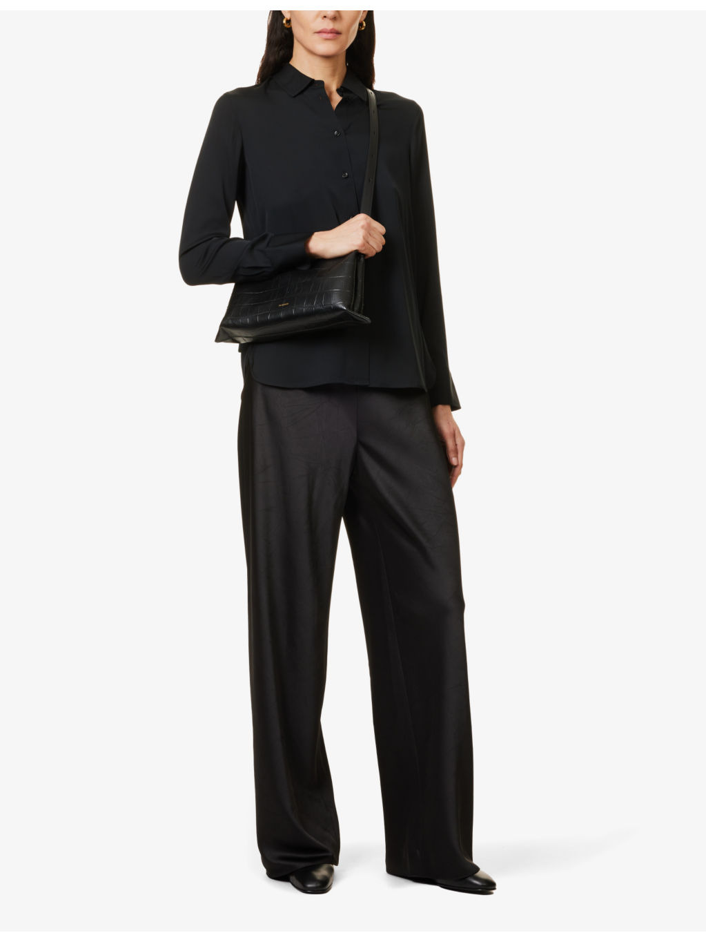 Long-sleeved slim-fit stretch-silk shirt - 2
