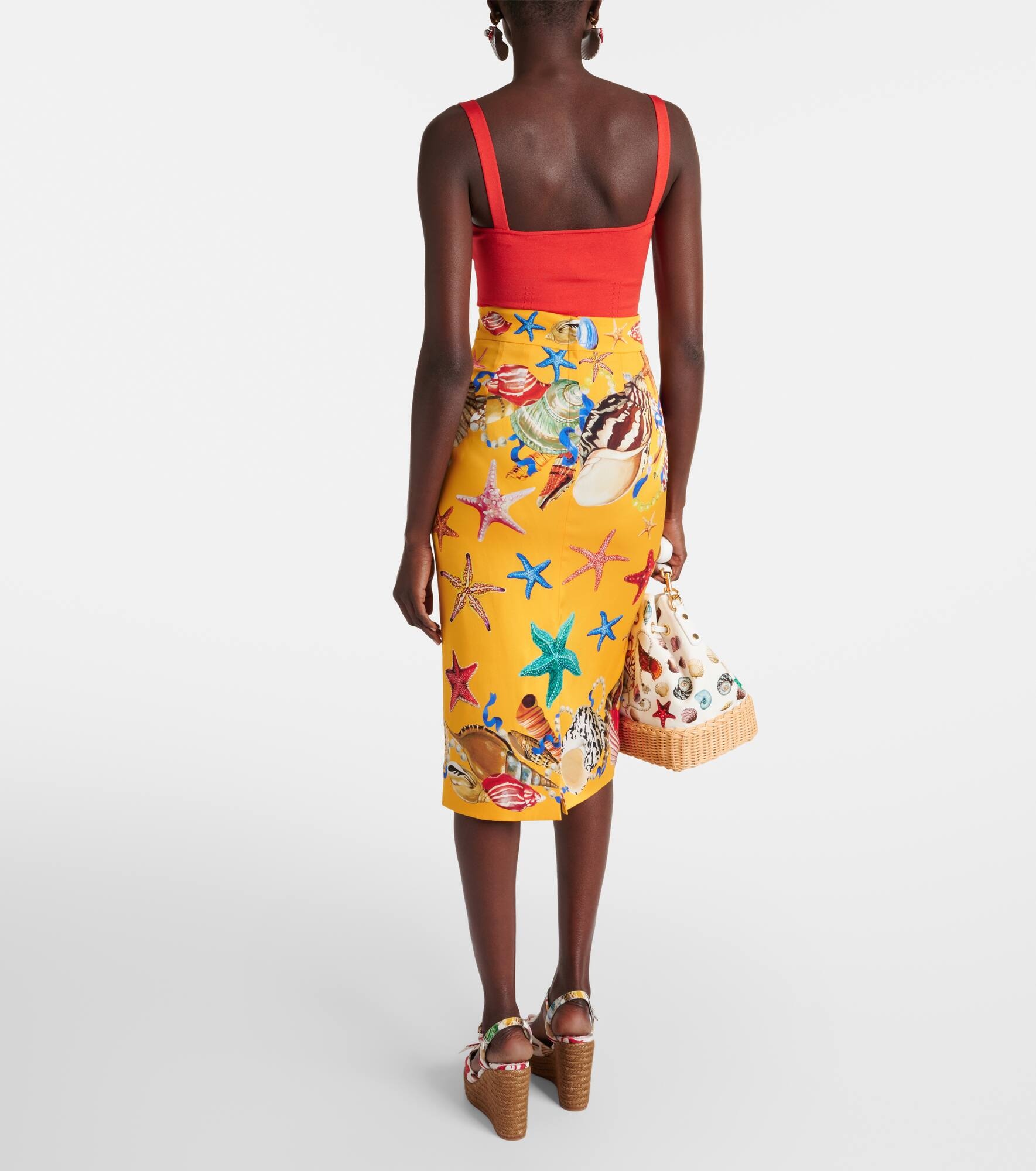 Capri printed silk-blend midi skirt - 3