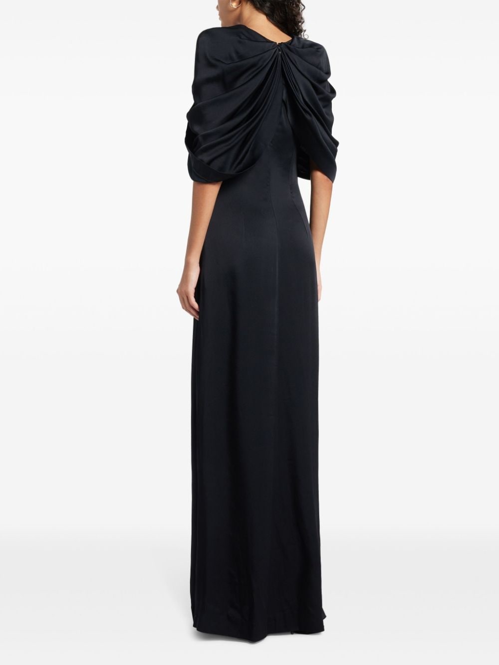 draped-sleeve dress - 4