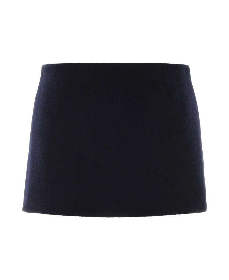 Miu Miu Midnight Blue Wool Blend Reversible Mini Skirt outlook