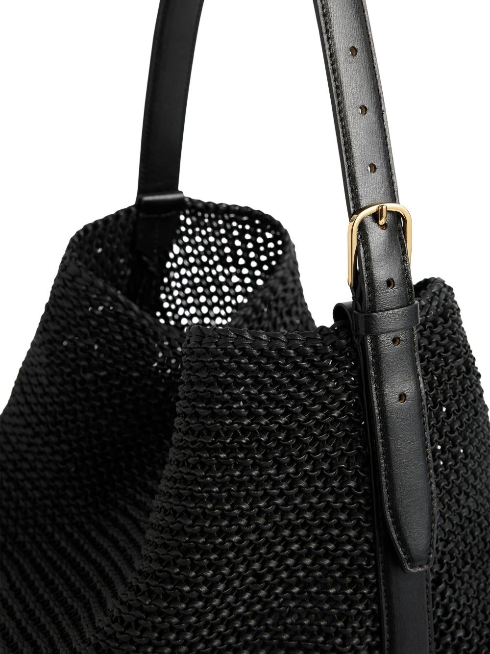belted woven tote bag - 3