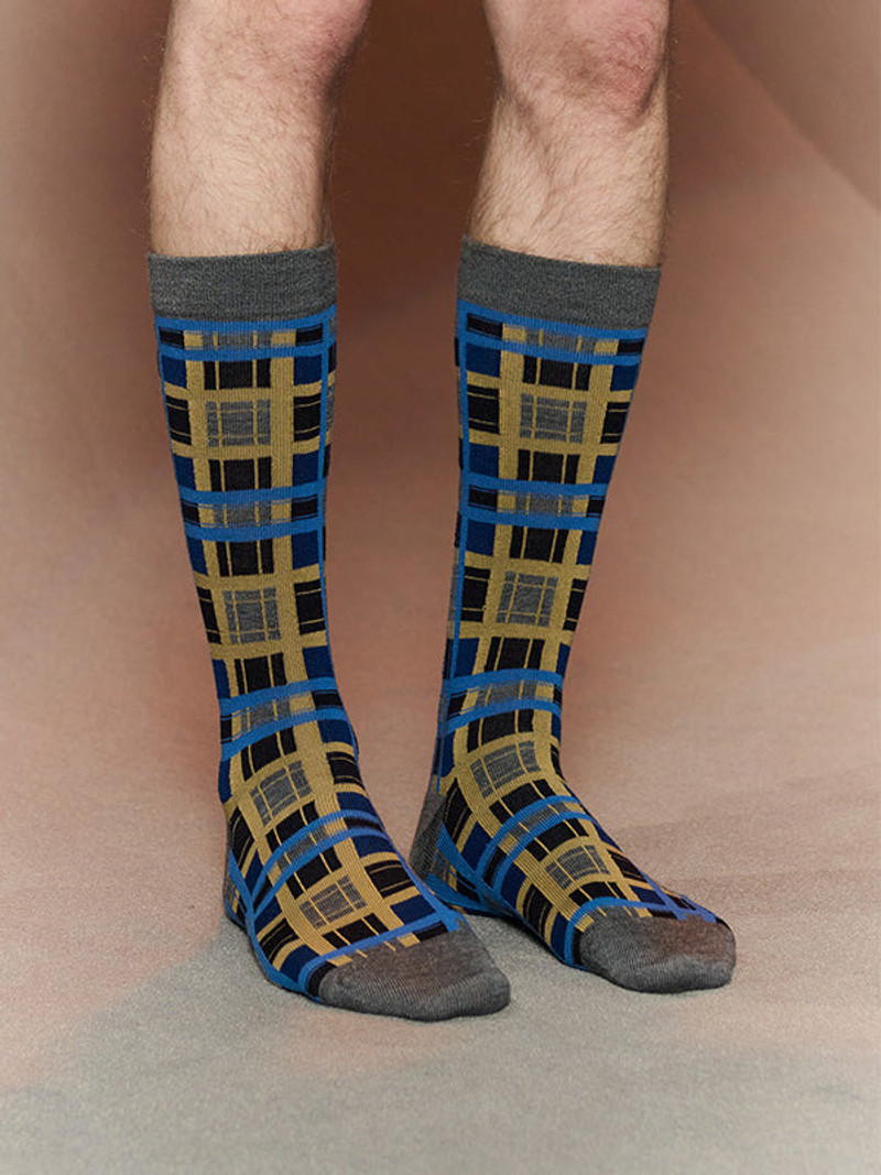 HENRIK VIBSKOV CHECKS SOCKS HOMME - CHECKS LAVENDER outlook