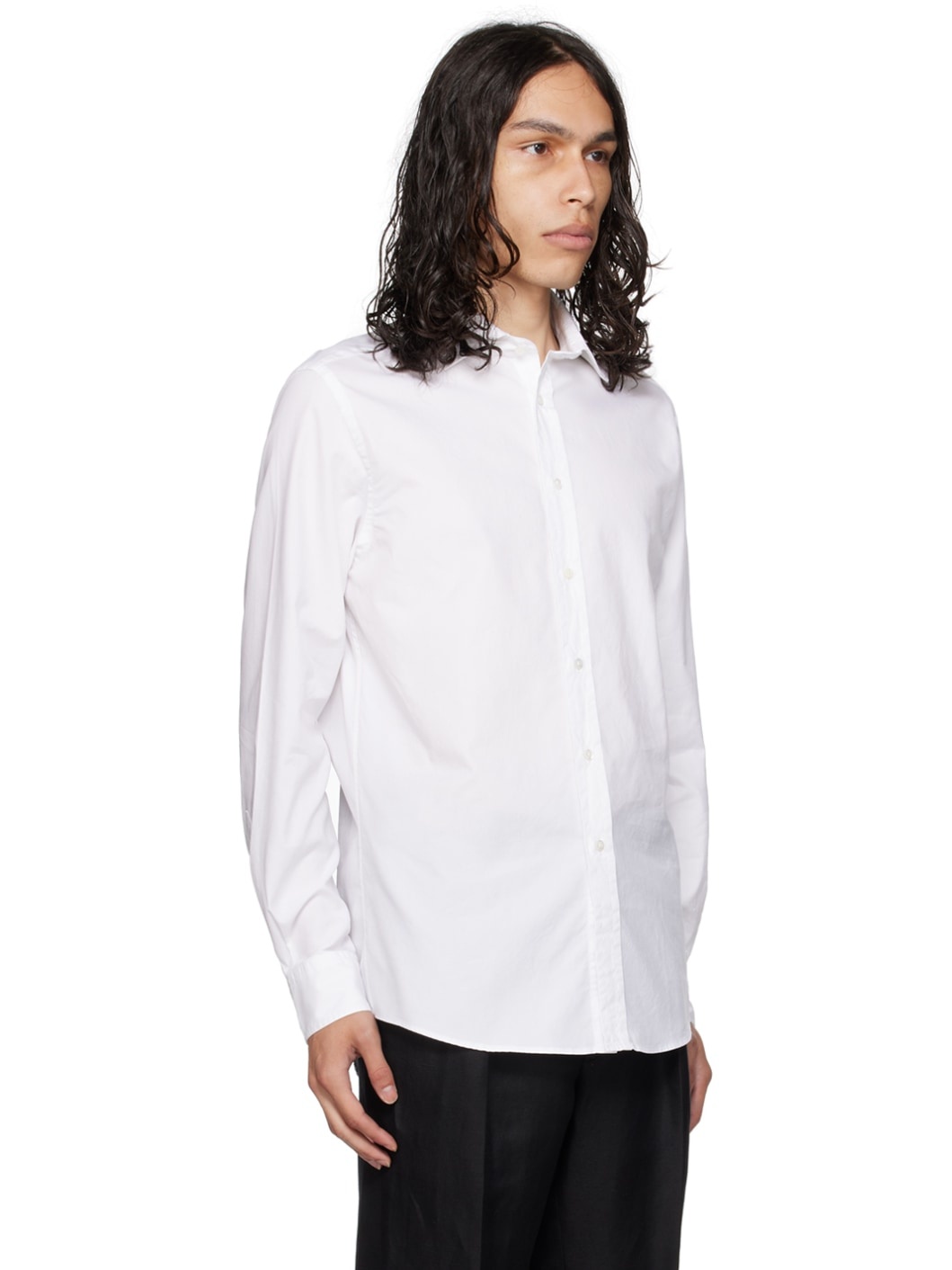 White Spread Collar Shirt - 2