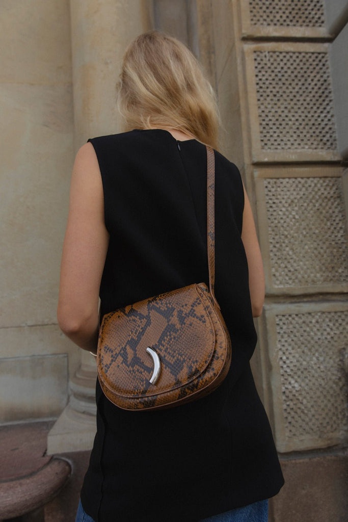 MACCHERONI SADDLE BAG SNAKE EMBOSSED - 4