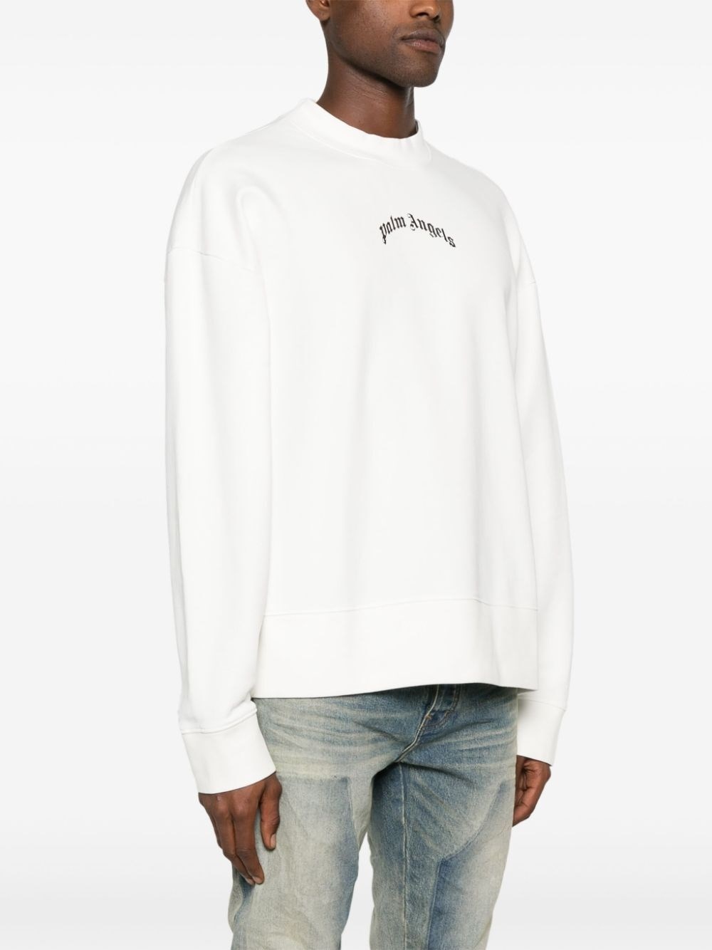 スウェット・トレーナー Palm Angels Back Curved Logo Crew-Neck Sweatshirt Palm Angels `Back Curved Logo` Crew-Neck Sweatshirt