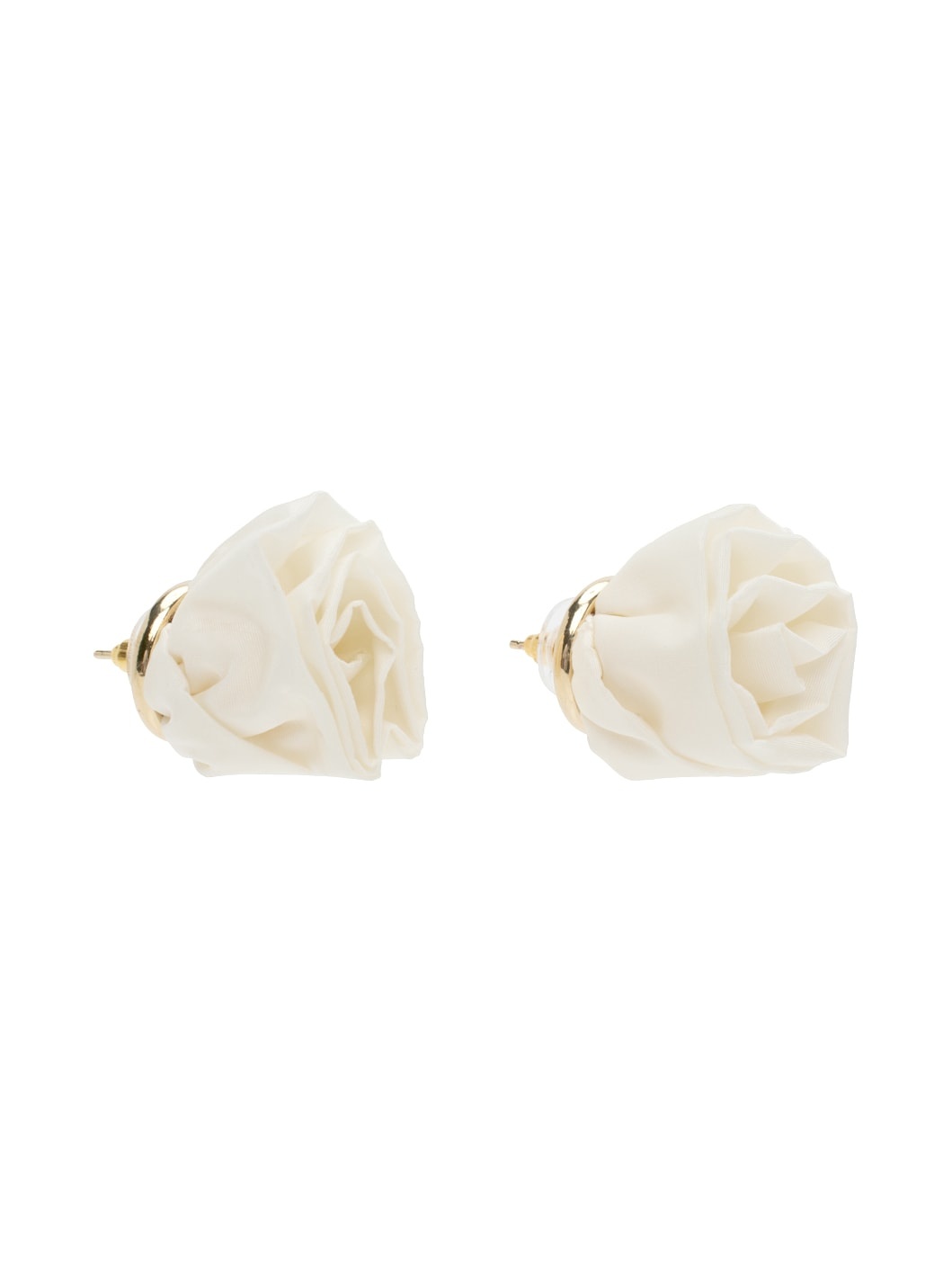 Off-White Rose Stud Earrings - 2
