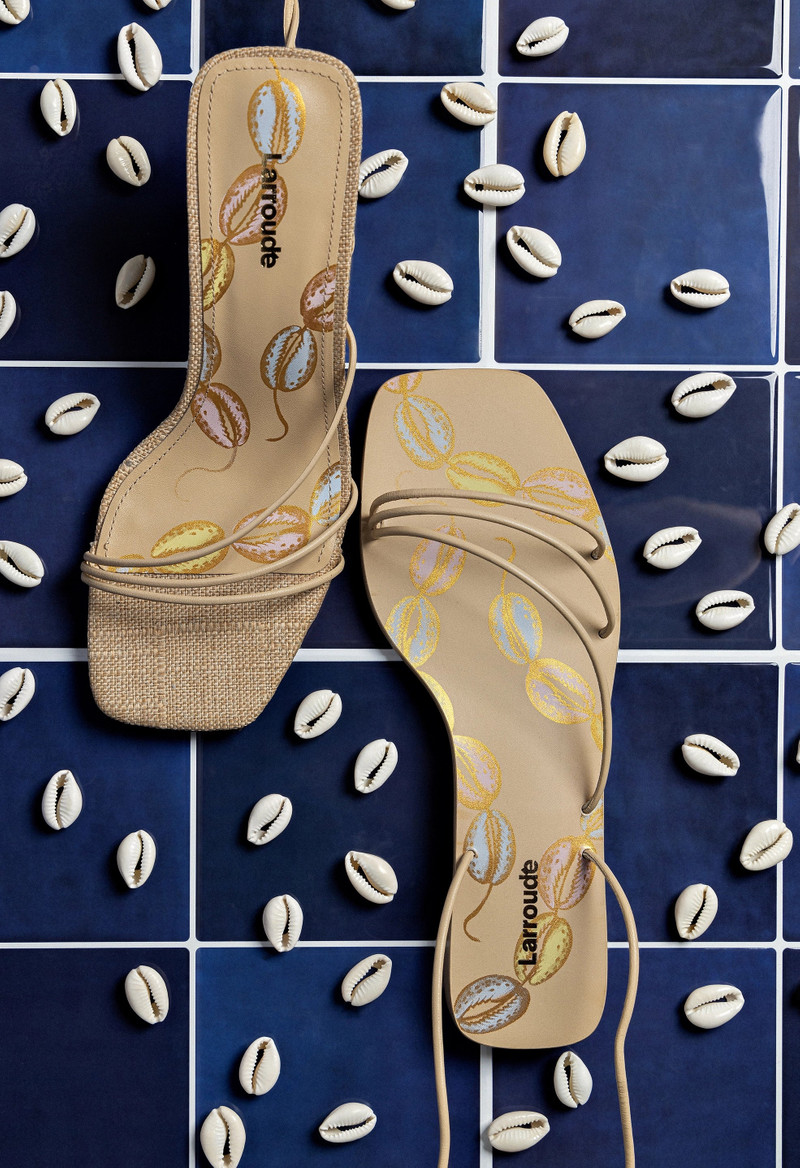 Larroudé Nadia Sandal In Beige Leather outlook