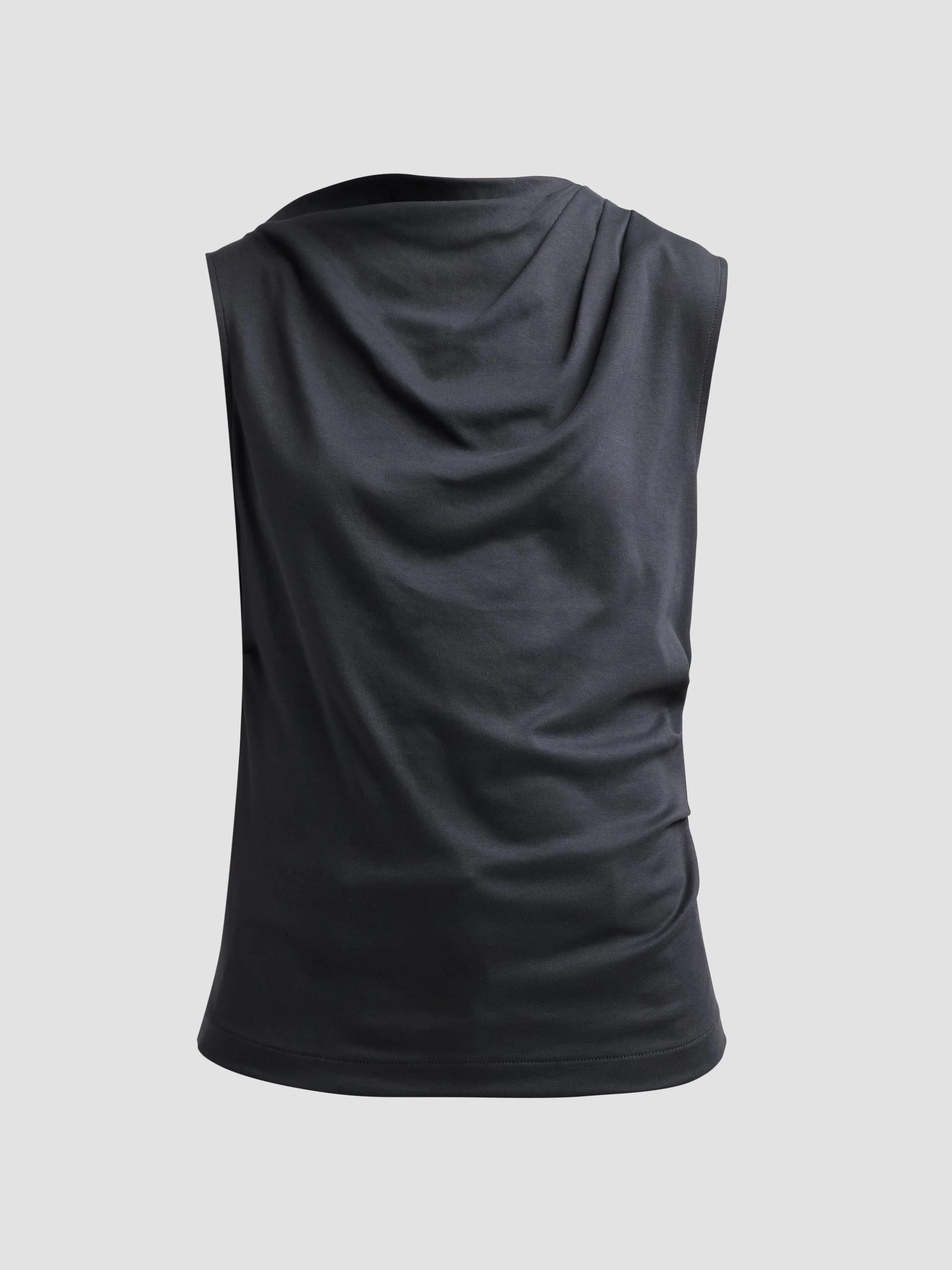 Women's Draped Pima Cotton Top - Ink - 1