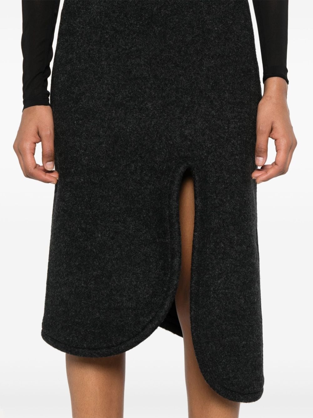 padded-trim midi skirt - 5