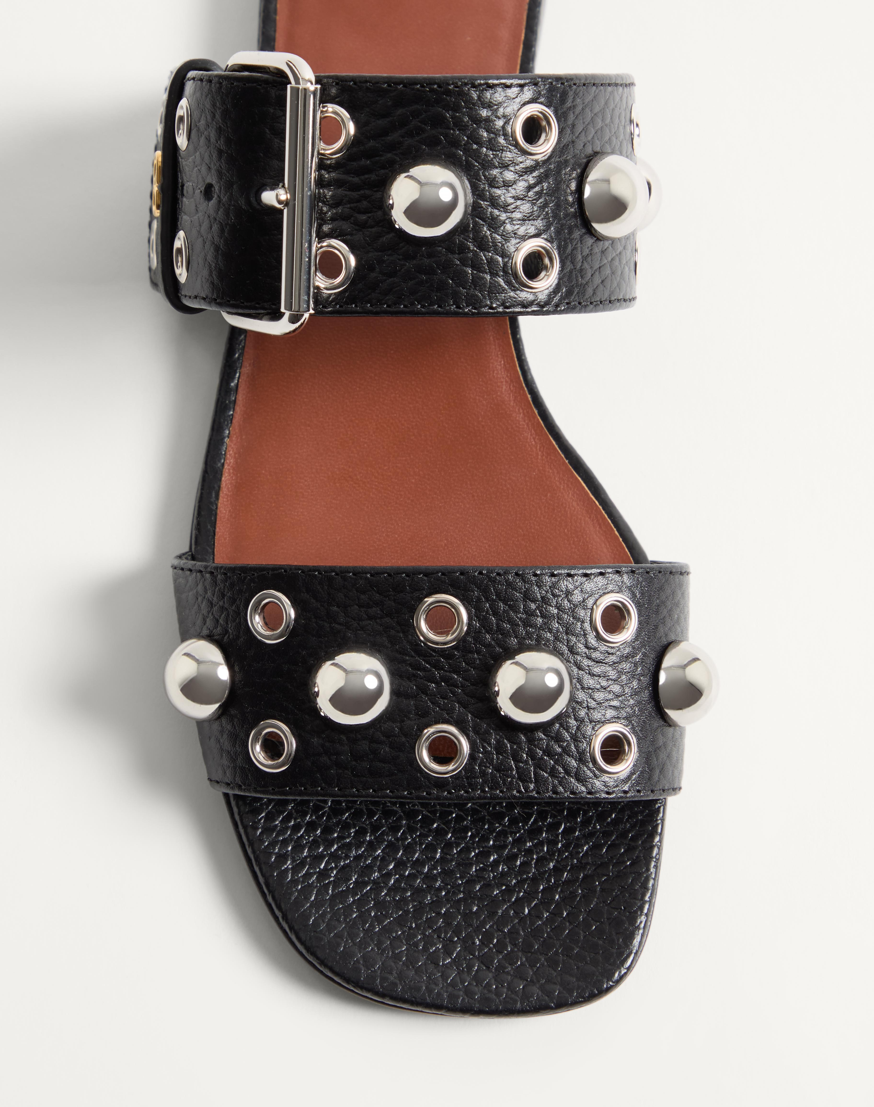 NELLCÔTE SLIDE SANDAL IN GRAINY CALFSKIN - 6