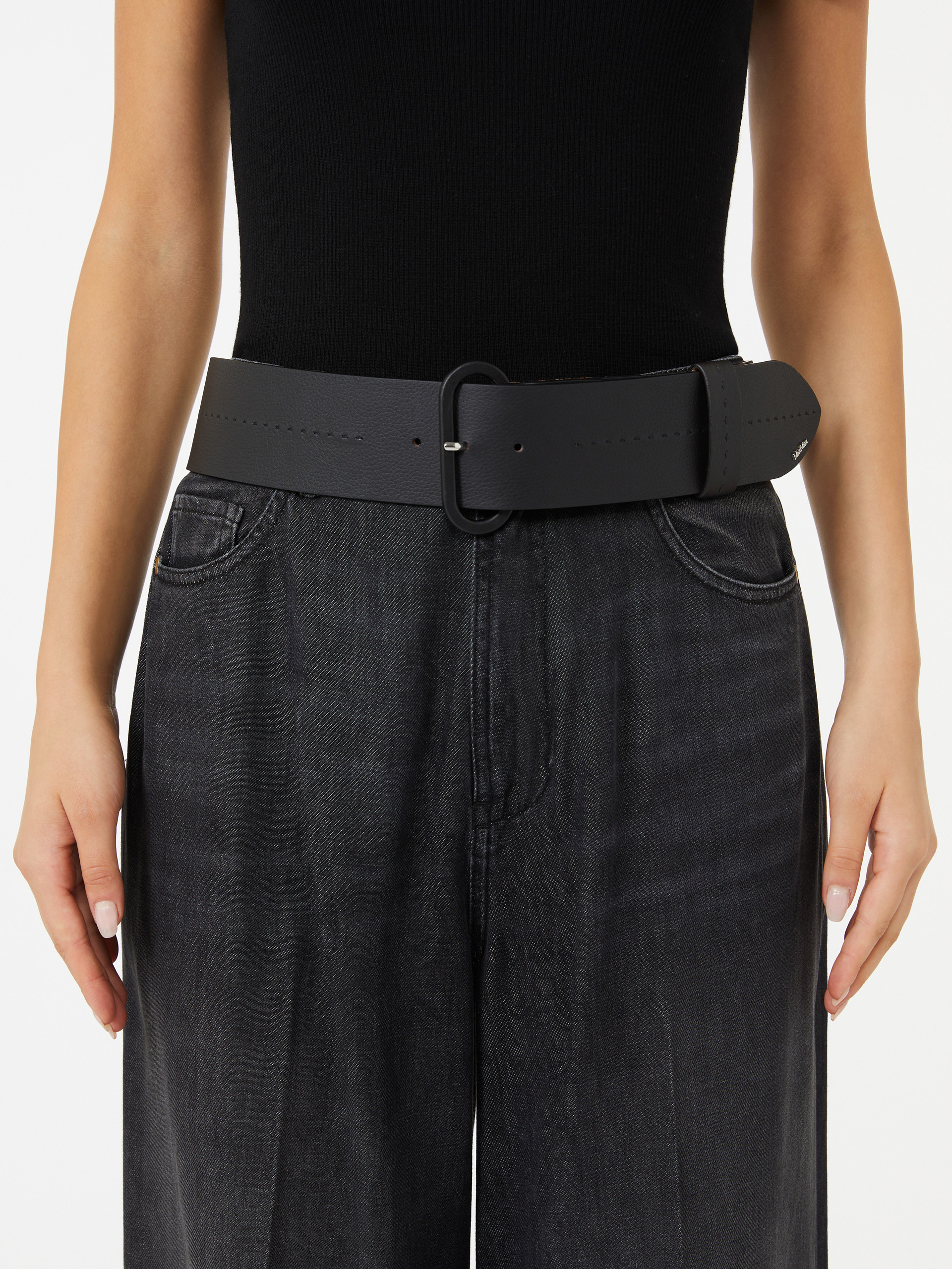 ELASTICOVAL60 Semi-glossy leather belt - 3