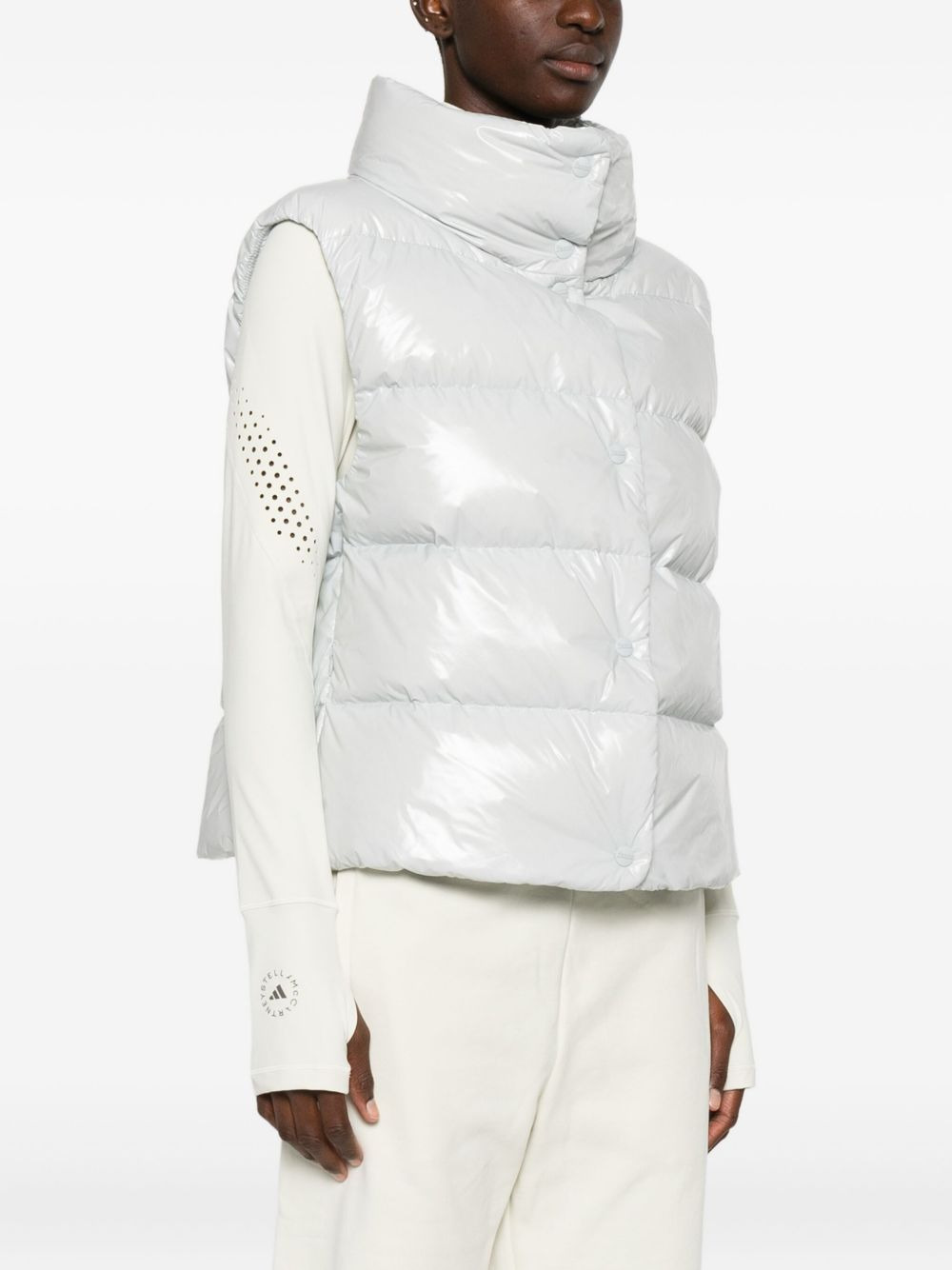 quilted high-neck vest - 3