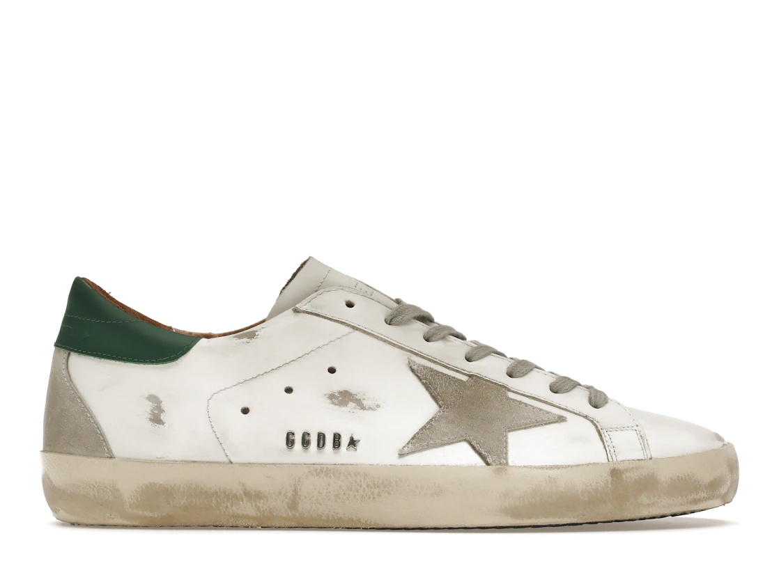 Golden Goose Super-Star White Green Grey Suede Patch - 1