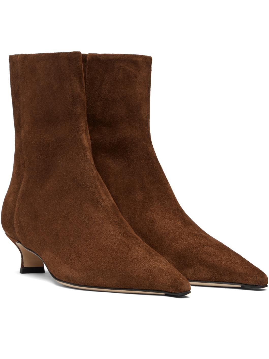 Brown Zoe Suede Boots - 4