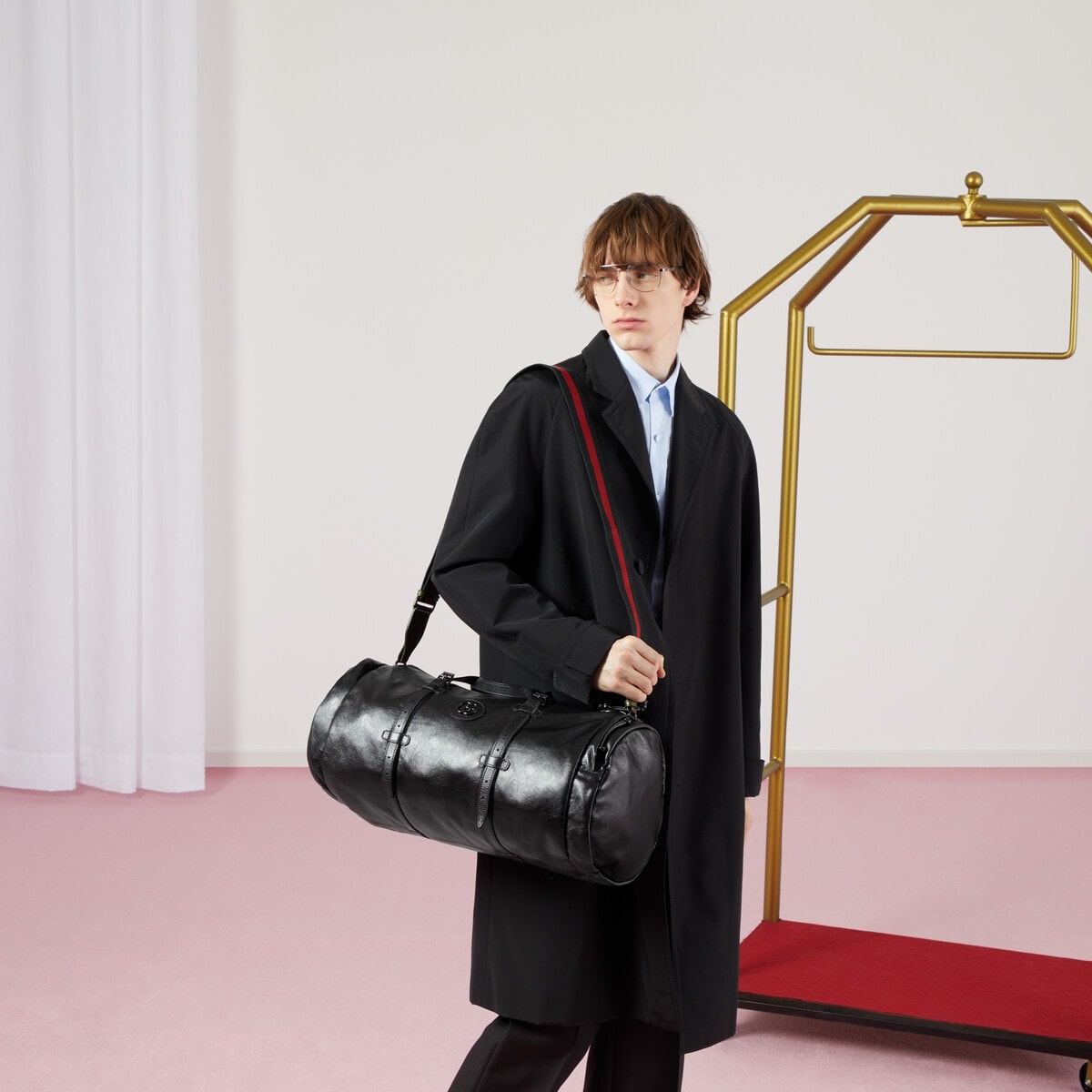 Large duffle bag with tonal Double G - 4